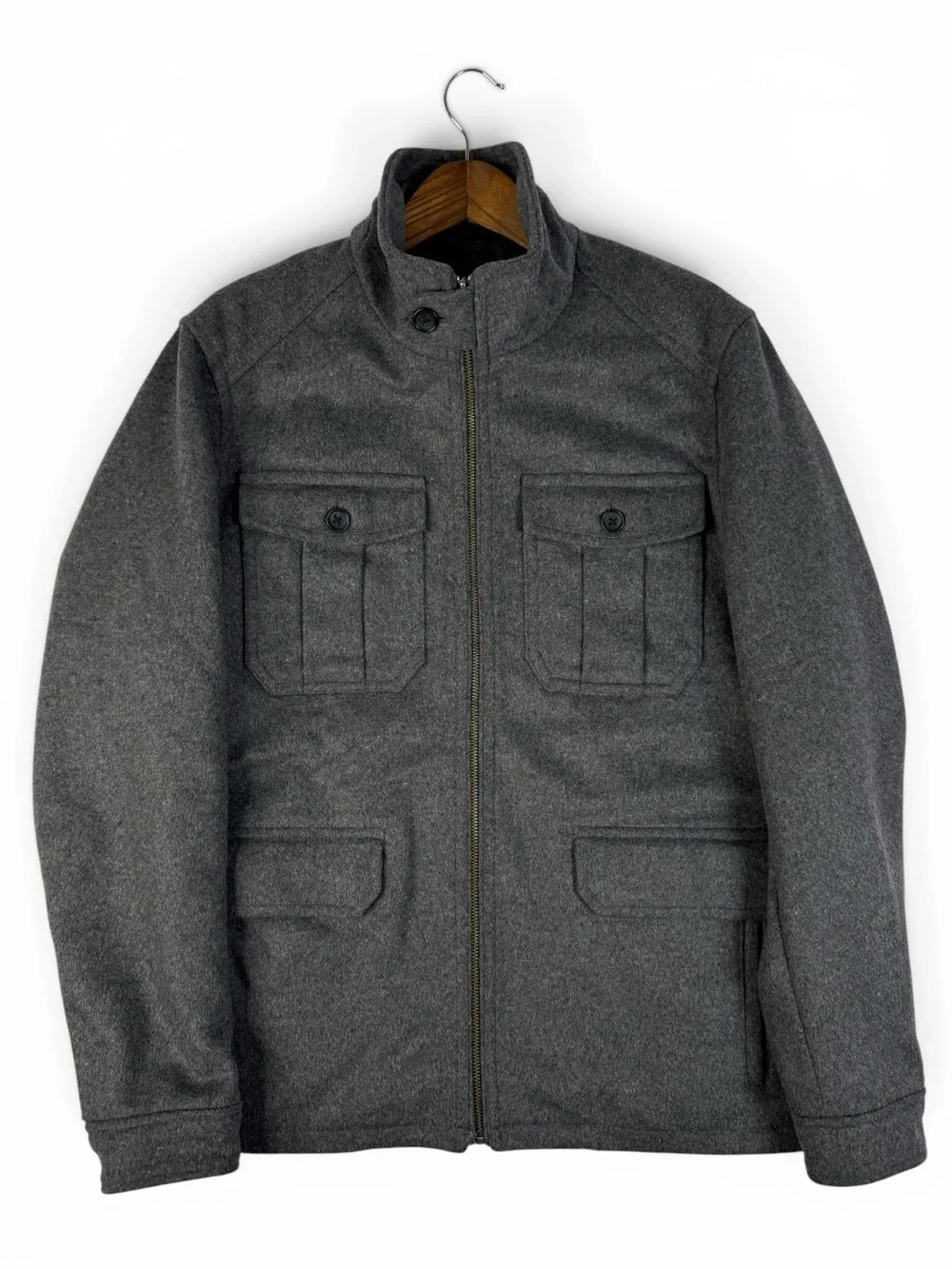 Banana Republic Heritage Wool Moto Field Jacket Gray Quilted Men’s Small